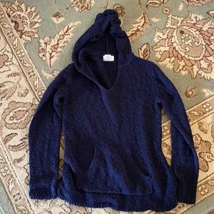 Navy blue knit hoodie, Cambridge dry goods